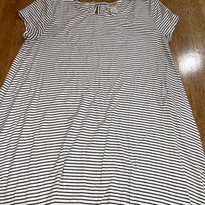Striped Black and White Women’s T Shirt Dress
